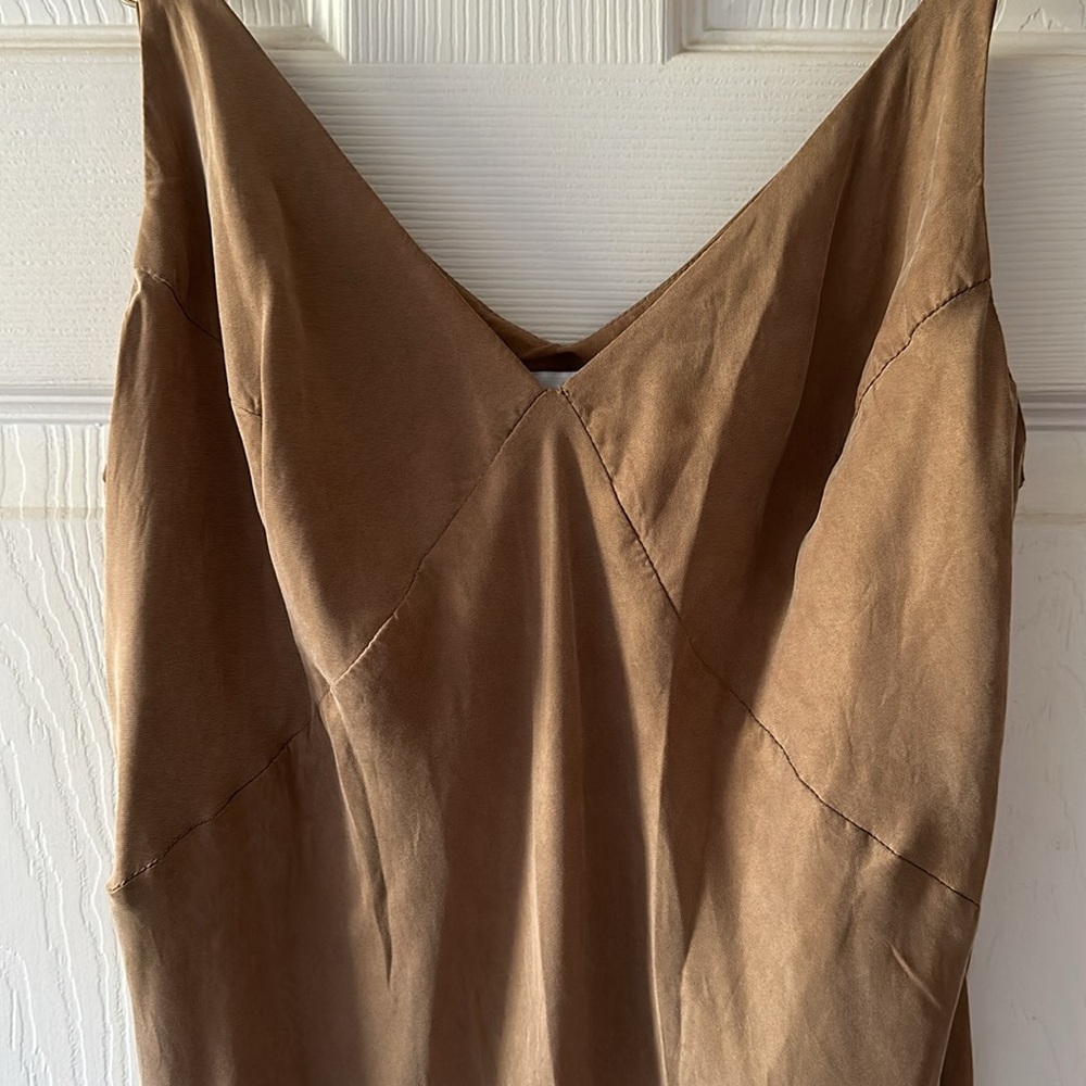Lucy Paris Taupe Slip Dress Midi S